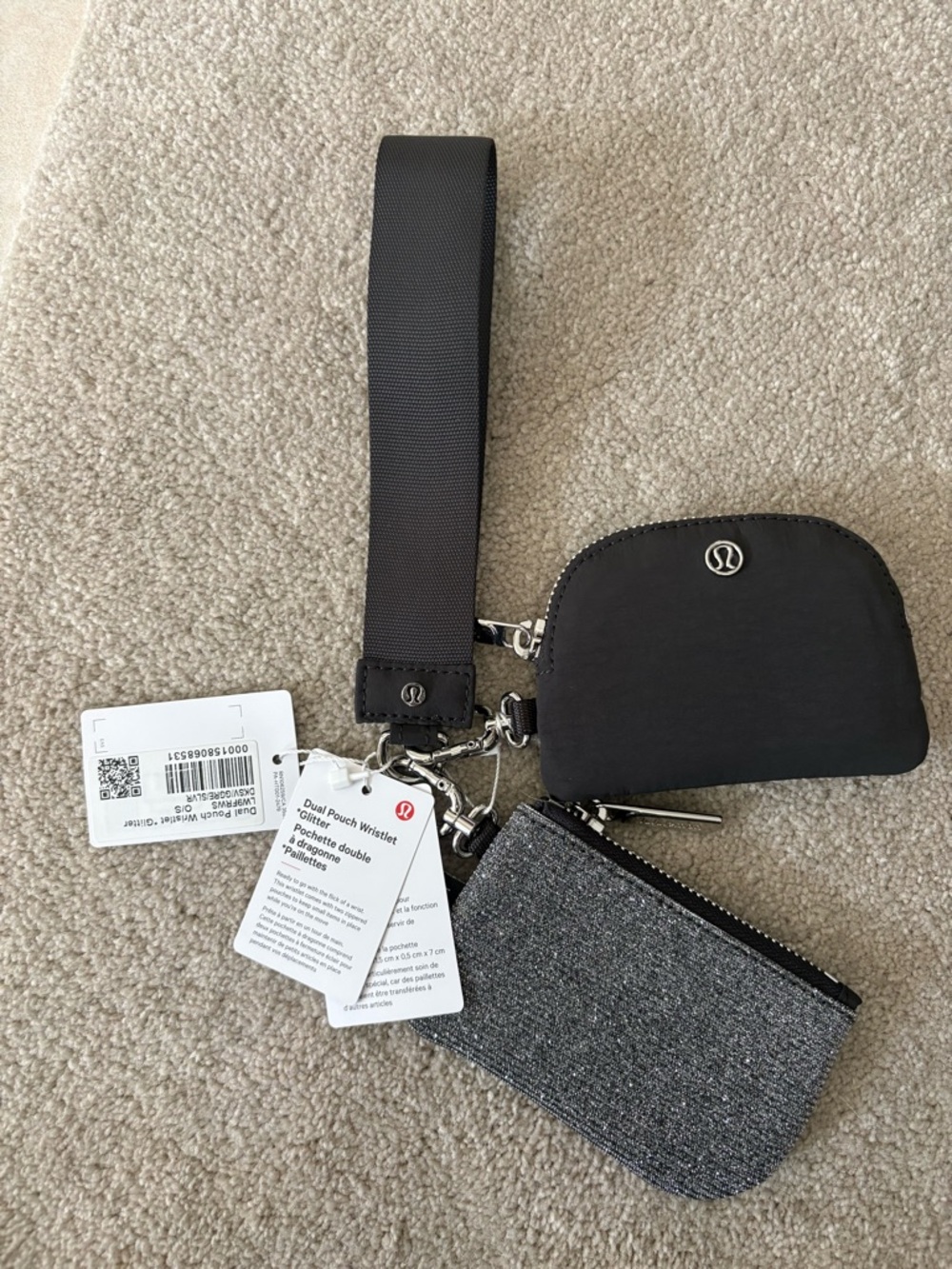 Lululemon Dual Pouch Wristlet Glitter NWT
